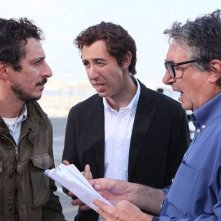 Colpi di fortuna: Luca Bizzarri con Paolo Kessisoglu e Neri Parenti sul set