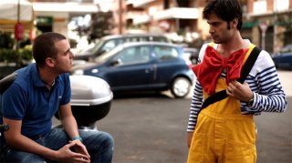 Valerio Di Benedetto e Cristian Di Sante in una scena del film Spaghetti Story