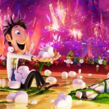 Piovono polpette 2: piovono marshmallow per Flint in una scena