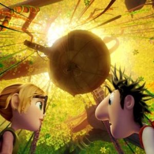 Piovono polpette 2, Sam con l'amico Flint in una scena