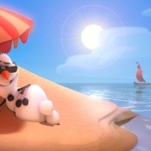 Frozen: Olav il pupazzo di neve in spiaggia in una bizzarra scena