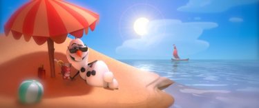 Frozen: Olav il pupazzo di neve in spiaggia in una bizzarra scena