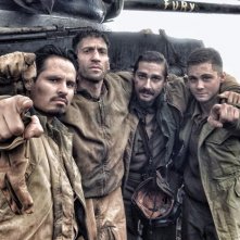 Fury: Shia LaBeouf, Jon Bernthal, Michael Pena e Logan Lerman sul set