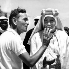 Peter O'Toole sul set di Lawrence d'Arabia (1962) con David Lean