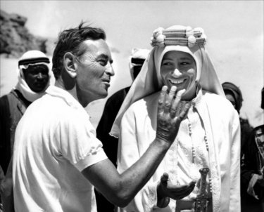 Peter O'Toole sul set di Lawrence d'Arabia (1962) con David Lean