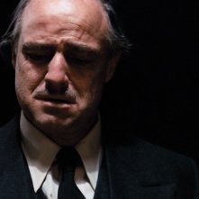 Il Padrino: Marlon Brando in una scena del film