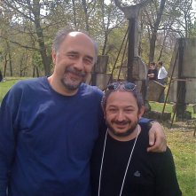 Giorgio Diritti e Orfeo Orlando sul set de L'uomo che verrà