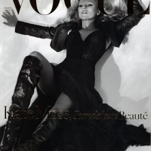 Kate Moss su Vogue, in bianco e nero