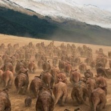 A spasso con i dinosauri: mandrie di dinosauri si spostano in una scena del film