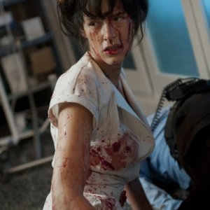 The Nurse 3D: Paz de la Huerta insanguinata in una scena del film