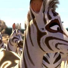 Khumba: la zebra Khumba insieme al suo branco in una scena del film