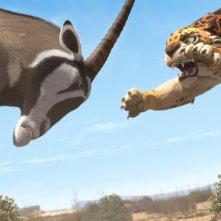Khumba: Phango il temibile leopardo all'attacco in una scena del film