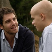 Braccialetti Rossi: Giampaolo Morelli (padre Vale), Brando Pacitto (Vale) nella fiction