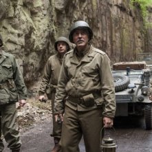 The Monuments Men: George Clooney, Bill Murray e Bobo Balaban in una scena del film
