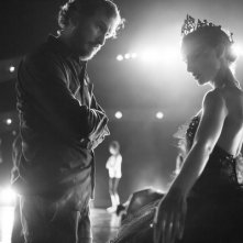 Darren Aronofsky sul set di Black Swan con Natalie Portman