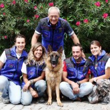 Rex 6: Massimo Perla ed il suo staff con il cane interprete di Rex