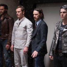 X-Men: Giorni di un futuro passato - Hugh Jackman, Michael Fassbender, James McAvoy ed Evan Peters in azione
