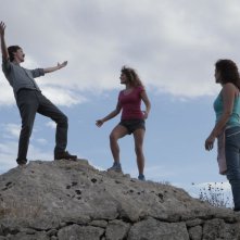 In grazia di Dio: Celeste Casciaro con Laura Licchetta e col regista Edoardo Winspeare sul set del film