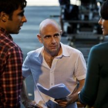 Ti ricordi di me?: Ambra Angiolini sul set del film con il regista Rolando Ravello e con Edoardo Leo