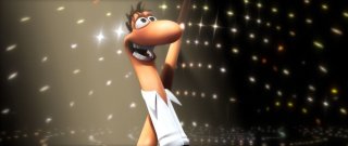 Barry, Gloria e i Disco Worms: il leader del gruppo, Barry, in una scena del film