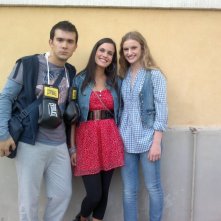 Marco Iannitello sul set di Don Matteo 8 con Sara Mollaioli e Costanza Cerasi