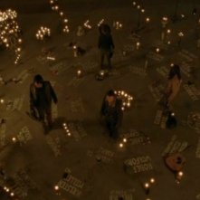 The Walking Dead: Norman Reedus, Andrew Lincoln, Chandler Riggs e Danai Gurira a Terminus, nell'episodio A