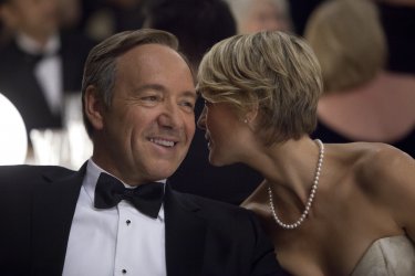 House of Cards: Kevin Spacey e Robin Wright in una scena della serie