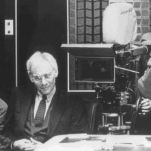 Carlo Vanzina con Gian Maria Volonté sul set di Tre colonne in cronaca