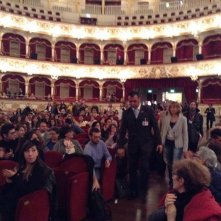Cristina Comencini al Bif&st 2014 al suo ingresso al Teatro Petruzzelli per la lezione di cinema