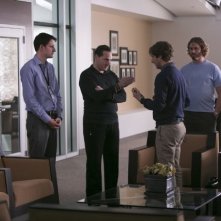 Silicon Valley: Matt Ross, Jill E. Alexander, Zach Woods, T.J. Miller, Thomas Middleditch e Josh Brener in una scena