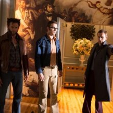 X-Men: Giorni di un futuro passato - Michael Fassbender, Hugh Jackman e Nicholas Hoult in una scena corale
