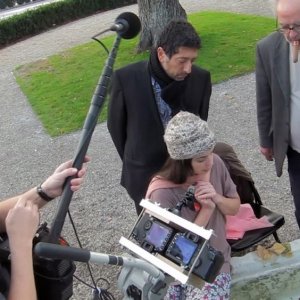 Goodbye to language: il regista Jean-Luc Godard in un'immagine dal set con Héloise Godet e Kamel Abdelli