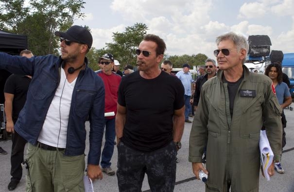 I Mercenari 3 The Expendables Arnold Schwarzenegger E Harrison Ford Sul Set 371081