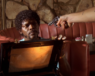 Samuel L. Jackson e la valigetta in Pulp Fiction