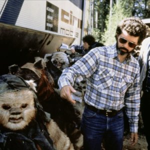 George Lucas sul set de Guerre stellari: Il ritorno dello Jedi