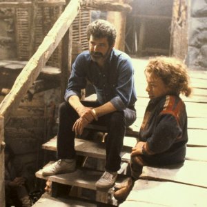 Willow, George Lucas sul set con Warwick Davis