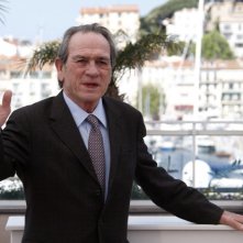Cannes 2014: un immagine di Tommy Lee Jones durante il photocall di The Homesman