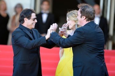 Pulp Fiction, vent'anni dopo: Uma Thurman, John Travolta e Quentin Tarantino sul red carpet di Cannes 2014