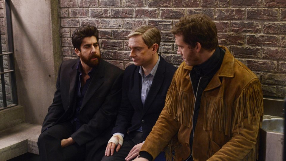 Fargo: Martin Freeman, Russell Harvard, Adam Goldberg nell'episodio The Six Ungraspables