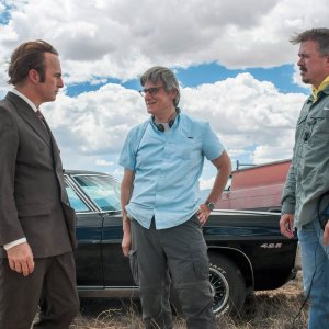 Better Call Saul: Bob Odenkirk, Vince Gilligan e Peter Gould sul set della serie