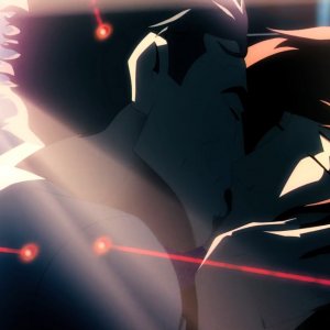 Abeguar e Janaìna si baciano in una scena di Rio 2096 - Una storia d'amore e furia