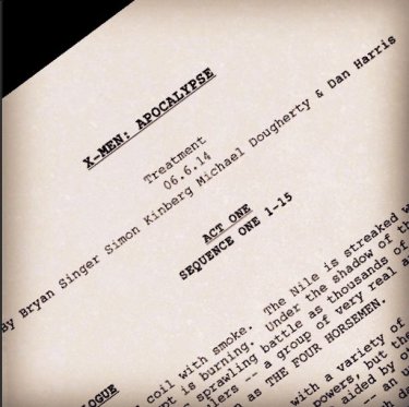 X-Men: Apocalypse: una pagina del trattamento diffusa dal regista Bryan Singer su Instagram