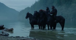 Scimmie a cavallo in Apes Revolution - Il pianeta delle scimmie