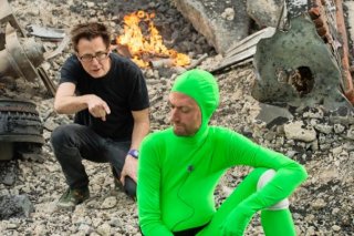 Guardiani della galassia: James Gunn sul set col fratello Sean Gunn che dà vita a Kraglin in motion picture
