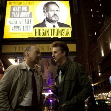Michael Keaton in una scena di Birdman con Edward Norton