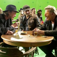 Sin City - Una donna per cui uccidere: Frank Miller, Robert Rodriguez e Mickey Rourke sul set green screen