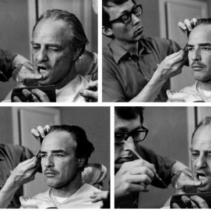 Dick Smith con Marlon Brando sul set de Il padrino