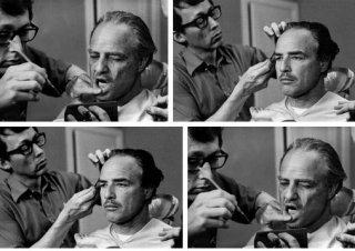 Dick Smith con Marlon Brando sul set de Il padrino
