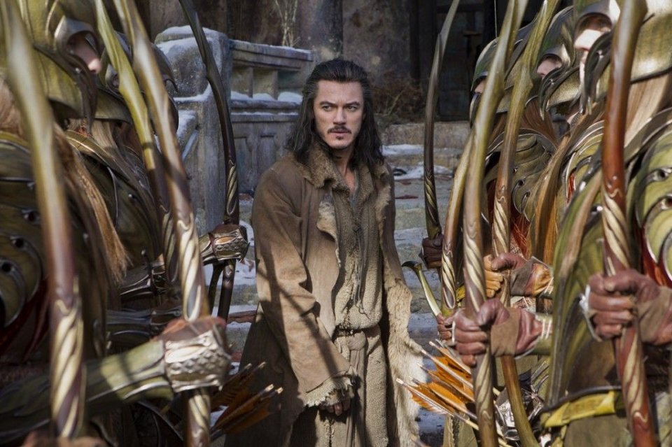 Luke Evans è Bard l'Arciere in una scena di Lo Hobbit - La battaglia delle cinque armate