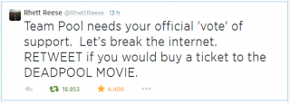 Rhett Reese tweet